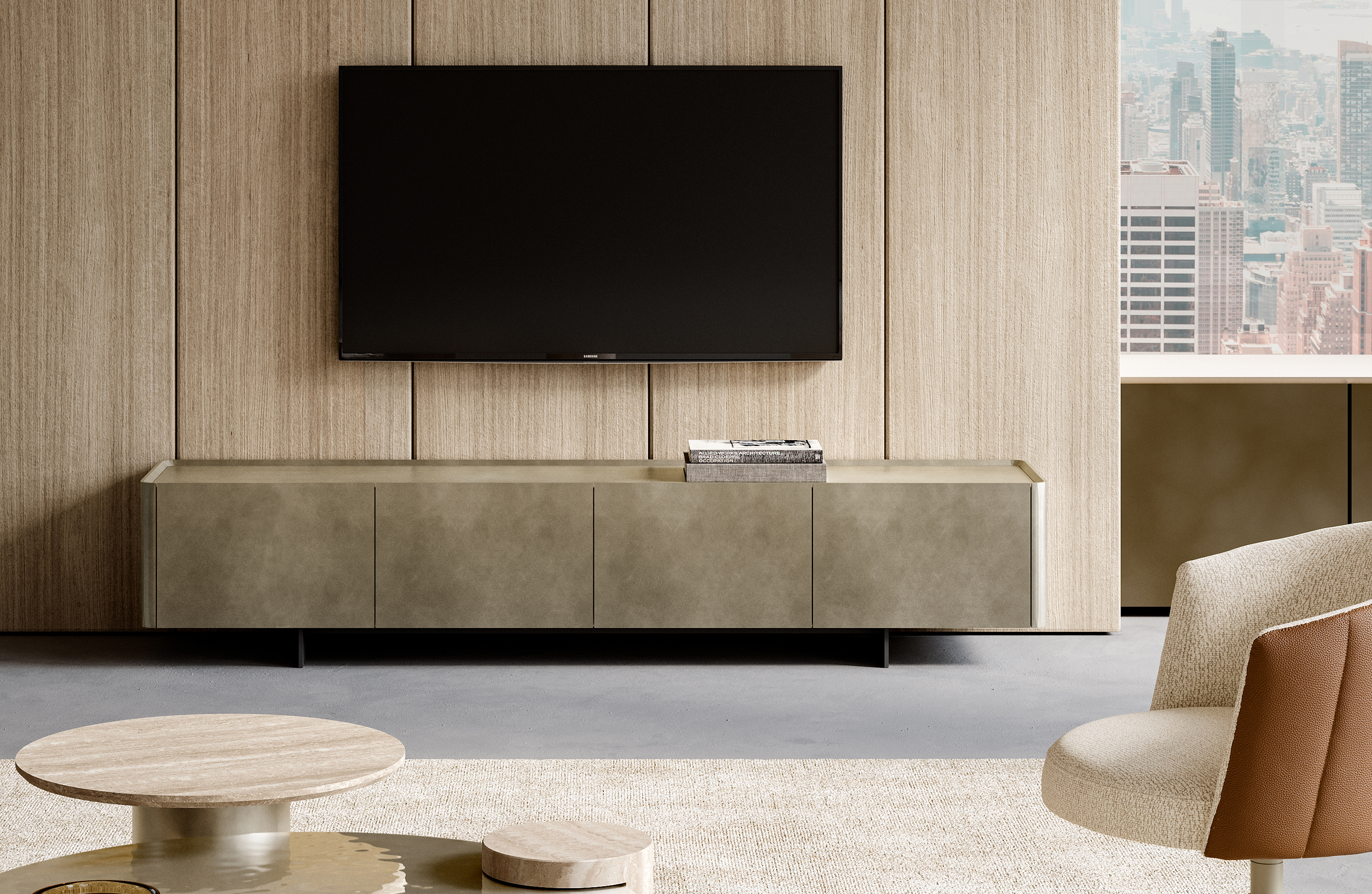 ALMA TV UNIT laccato, spazzolato